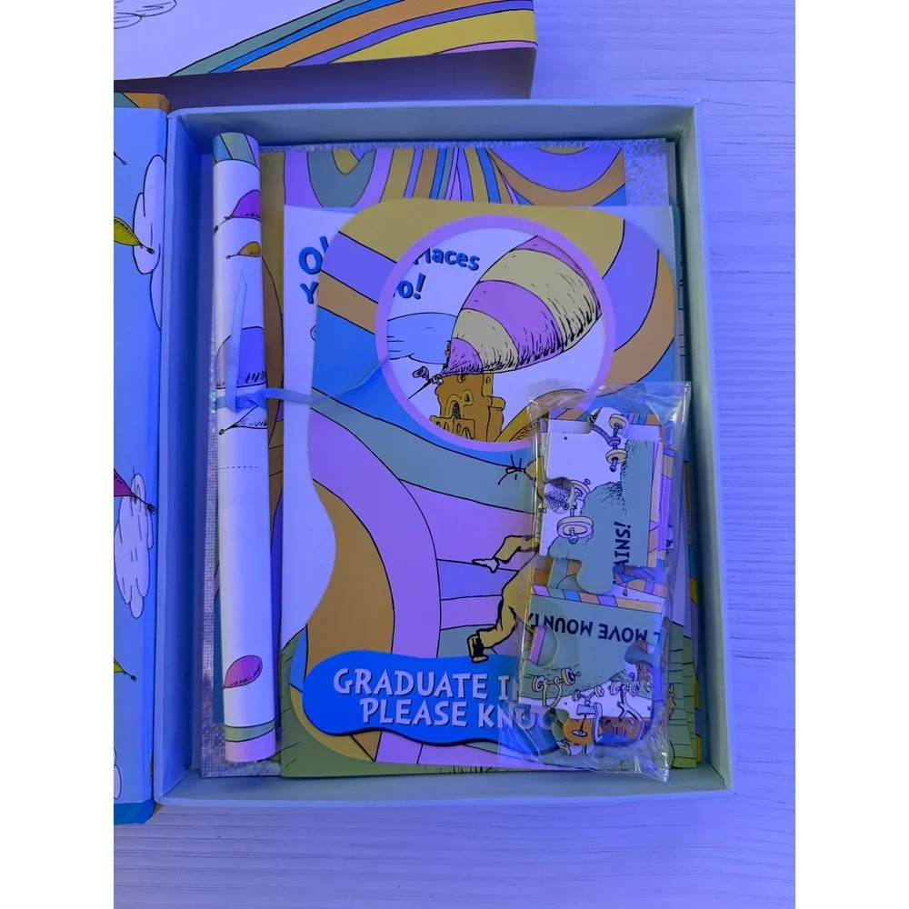 Dr. Seuss Oh The Places You'll Go Graduation Gift Set‎ Keepsake Box Unused